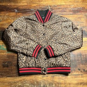 R13 Leopard print bomber jacket